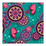 Floral Pattern Abstract Colorful Flow Oriental Spring Summer Banner and Sign 3  x 3 
