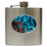 Fractal Art Spiral Ornaments Pattern Hip Flask (6 oz)