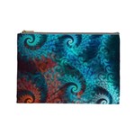 Fractal Art Spiral Ornaments Pattern Cosmetic Bag (Large)