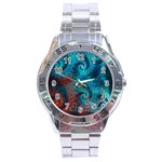 Fractal Art Spiral Ornaments Pattern Stainless Steel Analogue Watch