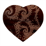 Fractal Art Spiral Ornaments Pattern Heart Wood Jewelry Box