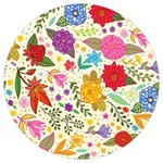 Colorful Flowers Pattern Round Trivet