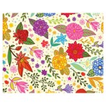 Colorful Flowers Pattern Premium Plush Fleece Blanket (Medium)