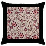 Violet Floral Pattern Flowers Vintage Flora Patterns Throw Pillow Case (Black)