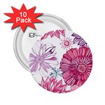 Violet Floral Pattern 2.25  Buttons (10 pack) 