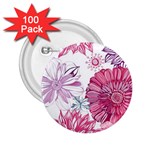 Violet Floral Pattern 2.25  Buttons (100 pack) 