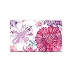 Violet Floral Pattern Sticker Rectangular (100 pack)