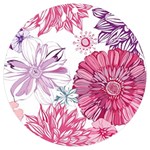Violet Floral Pattern UV Print Acrylic Ornament Round