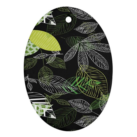 Leaves Floral Pattern Nature Ornament (Oval) from ArtsNow.com Front