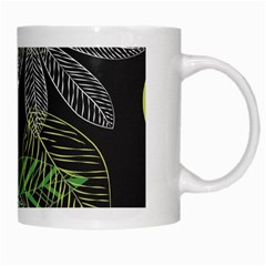 Leaves Floral Pattern Nature White Mug from ArtsNow.com Right