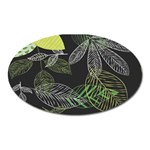 Leaves Floral Pattern Nature Oval Magnet