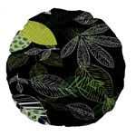 Leaves Floral Pattern Nature Large 18  Premium Flano Round Cushions