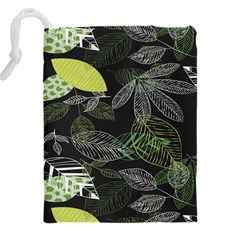 Leaves Floral Pattern Nature Drawstring Pouch (4XL) from ArtsNow.com Back