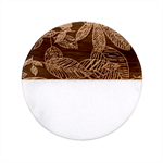 Leaves Floral Pattern Nature Classic Marble Wood Coaster (Round) 