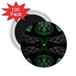 Fractal Green Black 3d Art Floral Pattern 2.25  Magnets (100 pack) 