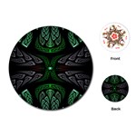 Fractal Green Black 3d Art Floral Pattern Playing Cards Single Design (Round)