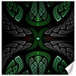 Fractal Green Black 3d Art Floral Pattern Canvas 20  x 20 