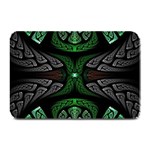 Fractal Green Black 3d Art Floral Pattern Plate Mats