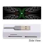 Fractal Green Black 3d Art Floral Pattern Memory Card Reader (Stick)