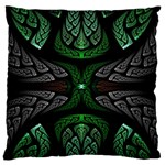 Fractal Green Black 3d Art Floral Pattern Standard Premium Plush Fleece Cushion Case (Two Sides)