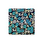 Blue Flower Floral Flora Naure Pattern Square Magnet