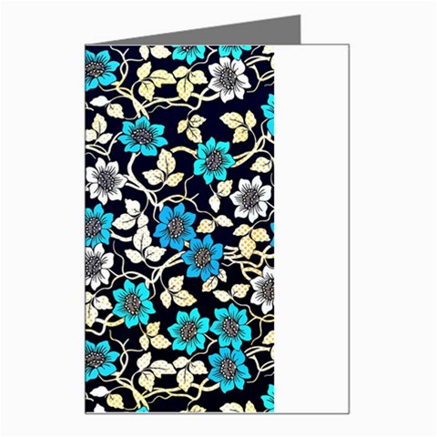 Blue Flower Floral Flora Naure Pattern Greeting Card from ArtsNow.com Left