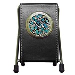 Blue Flower Floral Flora Naure Pattern Pen Holder Desk Clock