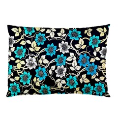 Blue Flower Floral Flora Naure Pattern Pillow Case (Two Sides) from ArtsNow.com Back
