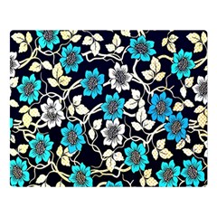 Blue Flower Floral Flora Naure Pattern Two Sides Premium Plush Fleece Blanket (Large) from ArtsNow.com 80 x60  Blanket Front