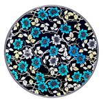 Blue Flower Floral Flora Naure Pattern Wireless Fast Charger(White)