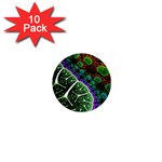 Digital Art Fractal Abstract Artwork 3d Floral Pattern Waves Vortex Sphere Nightmare 1  Mini Buttons (10 pack) 