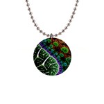 Digital Art Fractal Abstract Artwork 3d Floral Pattern Waves Vortex Sphere Nightmare 1  Button Necklace