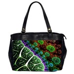 Digital Art Fractal Abstract Artwork 3d Floral Pattern Waves Vortex Sphere Nightmare Oversize Office Handbag (2 Sides)