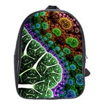 Digital Art Fractal Abstract Artwork 3d Floral Pattern Waves Vortex Sphere Nightmare School Bag (XL)