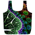 Digital Art Fractal Abstract Artwork 3d Floral Pattern Waves Vortex Sphere Nightmare Full Print Recycle Bag (XL)