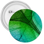 3d Leaves Texture Sheet Blue Green 3  Buttons
