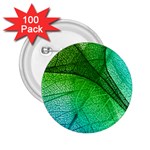 3d Leaves Texture Sheet Blue Green 2.25  Buttons (100 pack) 