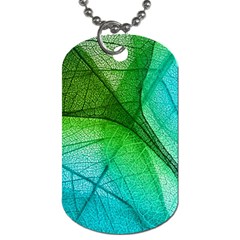 3d Leaves Texture Sheet Blue Green Dog Tag (Two Sides) from ArtsNow.com Front