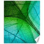 3d Leaves Texture Sheet Blue Green Canvas 20  x 24 