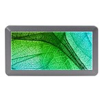 3d Leaves Texture Sheet Blue Green Memory Card Reader (Mini)