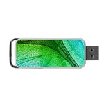 3d Leaves Texture Sheet Blue Green Portable USB Flash (Two Sides)