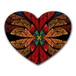 Fractal Floral Flora Ring Colorful Neon Art Heart Mousepad