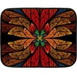 Fractal Floral Flora Ring Colorful Neon Art Fleece Blanket (Mini)