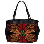 Fractal Floral Flora Ring Colorful Neon Art Oversize Office Handbag (2 Sides)