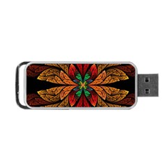 Fractal Floral Flora Ring Colorful Neon Art Portable USB Flash (Two Sides) from ArtsNow.com Front