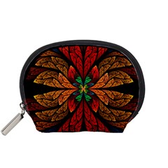 Fractal Floral Flora Ring Colorful Neon Art Accessory Pouch (Small) from ArtsNow.com Front