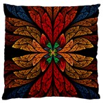 Fractal Floral Flora Ring Colorful Neon Art Standard Premium Plush Fleece Cushion Case (One Side)