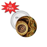 Fractal Floral Ornament Wave Vintage Retro 1.75  Buttons (10 pack)