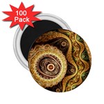 Fractal Floral Ornament Wave Vintage Retro 2.25  Magnets (100 pack) 