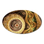 Fractal Floral Ornament Wave Vintage Retro Oval Magnet